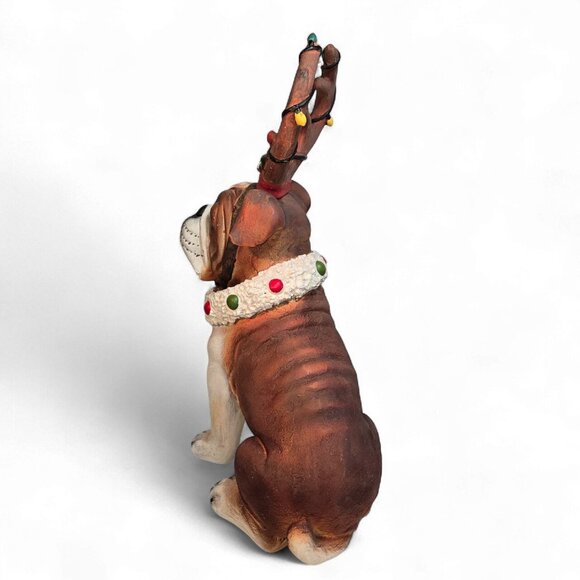 Cracker Barrel Mingle Jingle Holiday Bulldog Reindeer statue (24 inches) - Picture 4 of 9